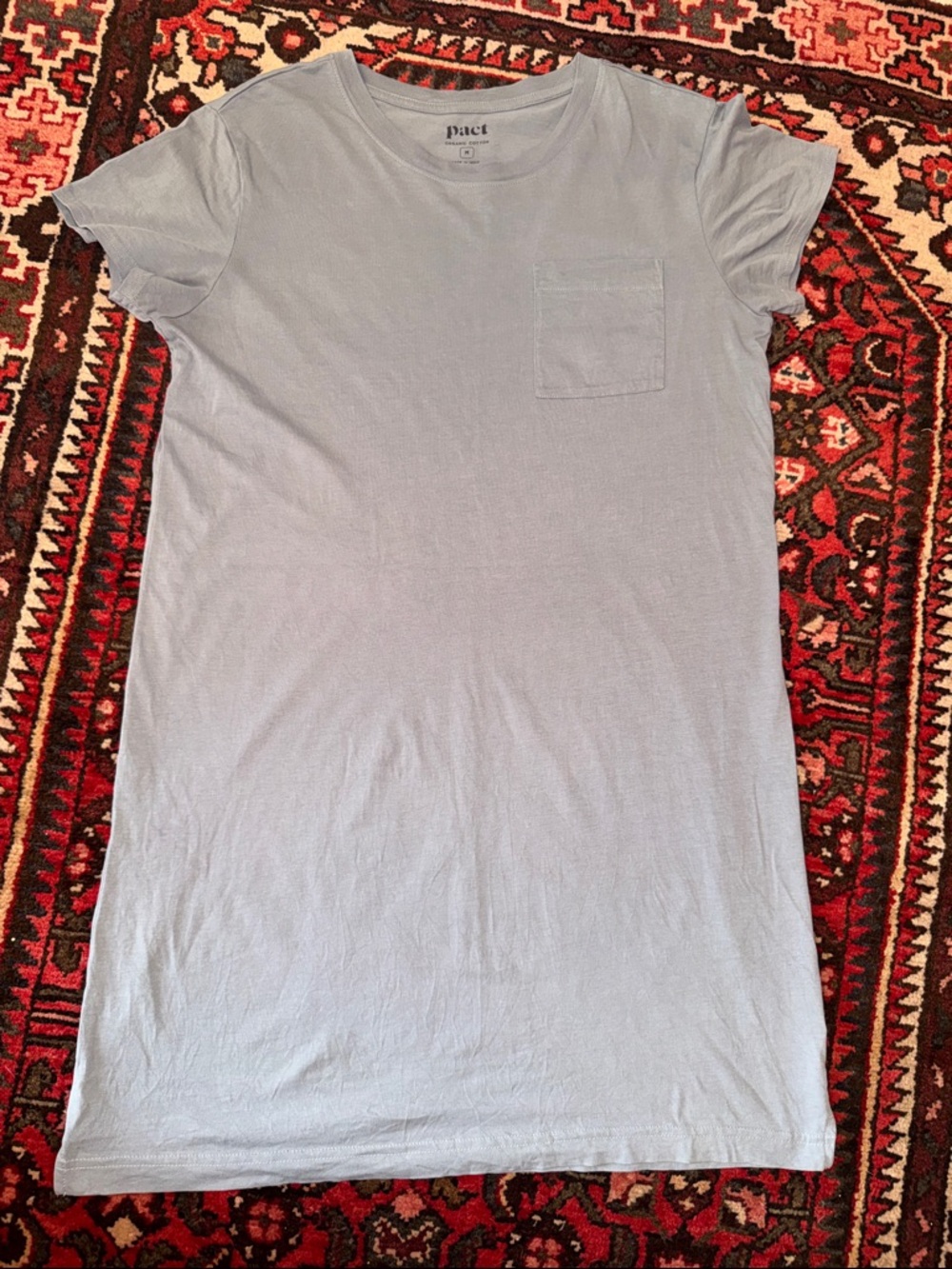 Pact Organic Cotton Smoke Blue Softspun Tee Dress M